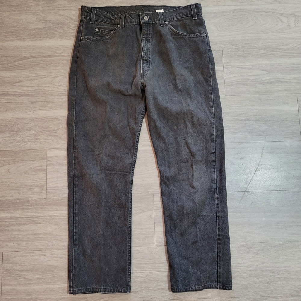 VTG Levis 505 Orange Tab Black Jeans USA Tag 38x30(36x29) Regular Fit Straight